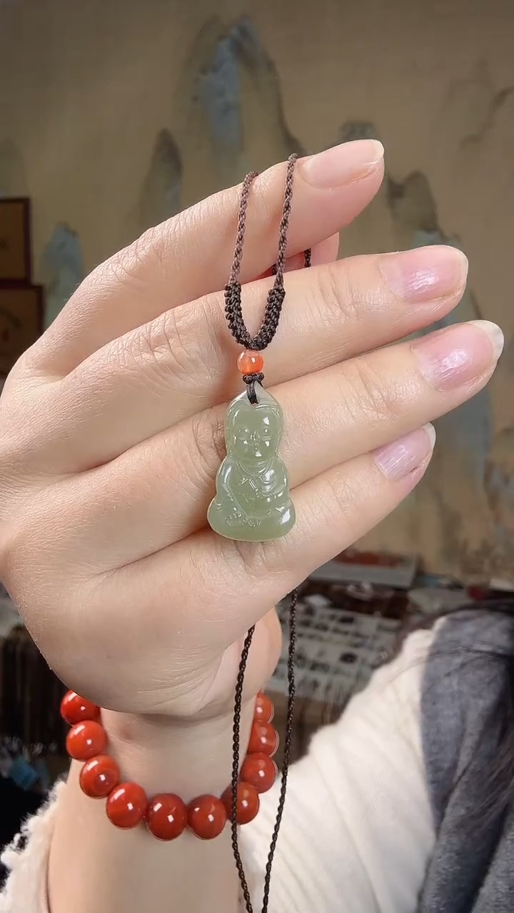 颈饰未镶嵌和田玉宝宝佛