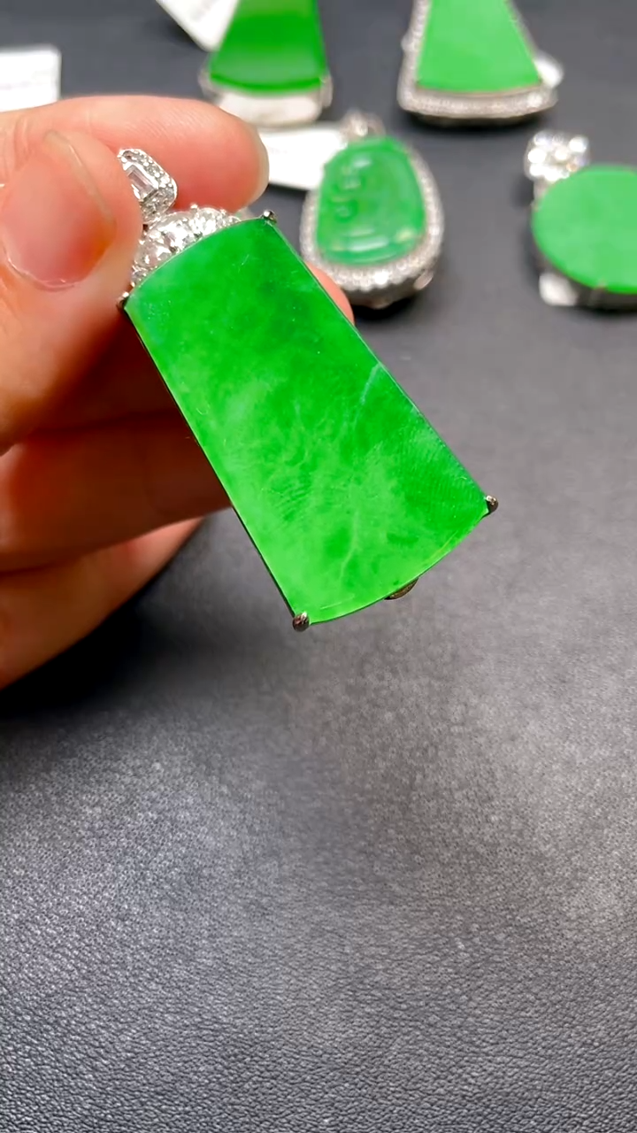 吊坠(不含链)银S925镶嵌翡翠吊坠