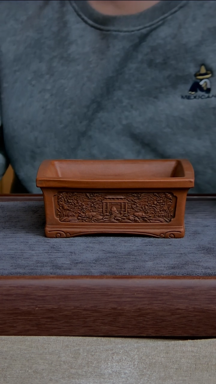 【闪购商品】紫砂花盆14*10*5内径紫砂花盆