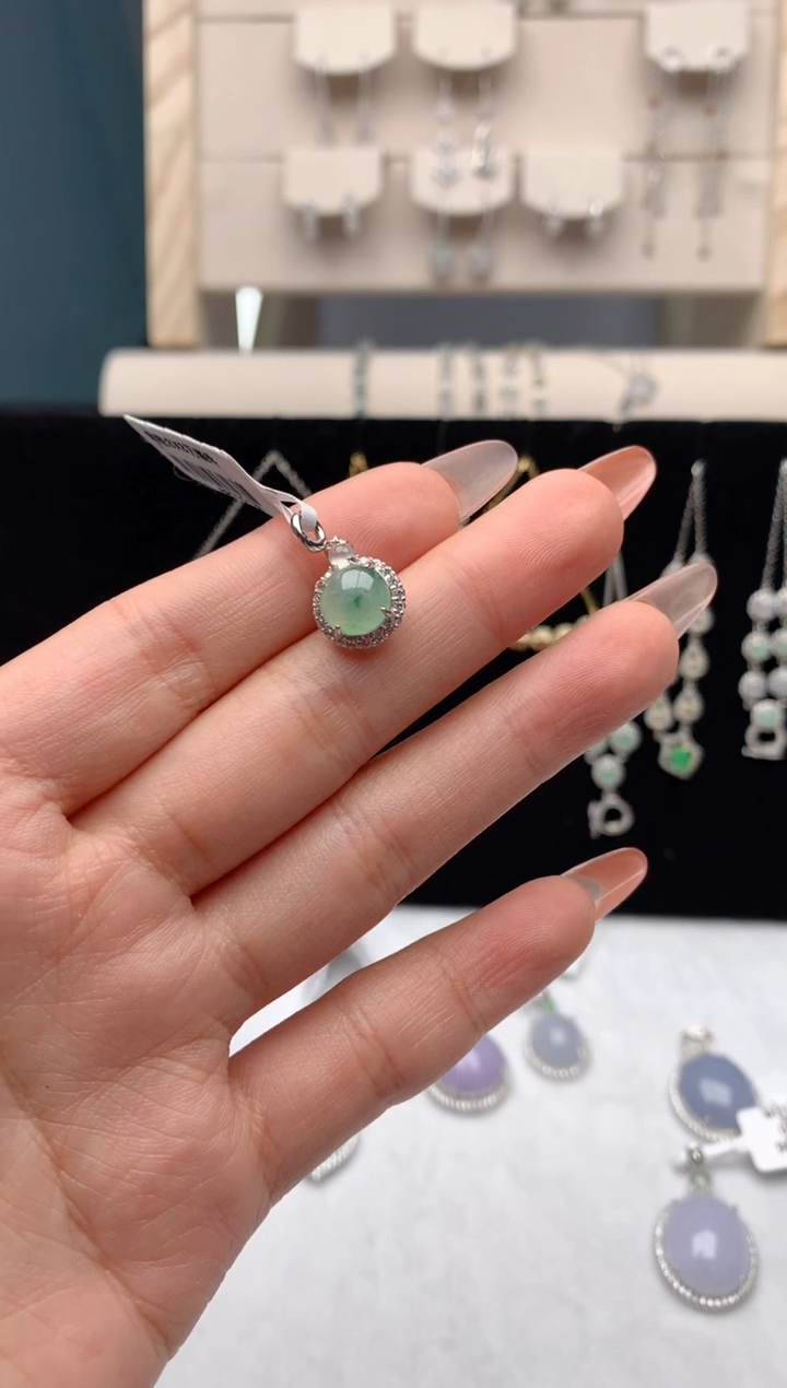 【闪购商品】翡翠吊坠(不含链)银S925镶嵌1号