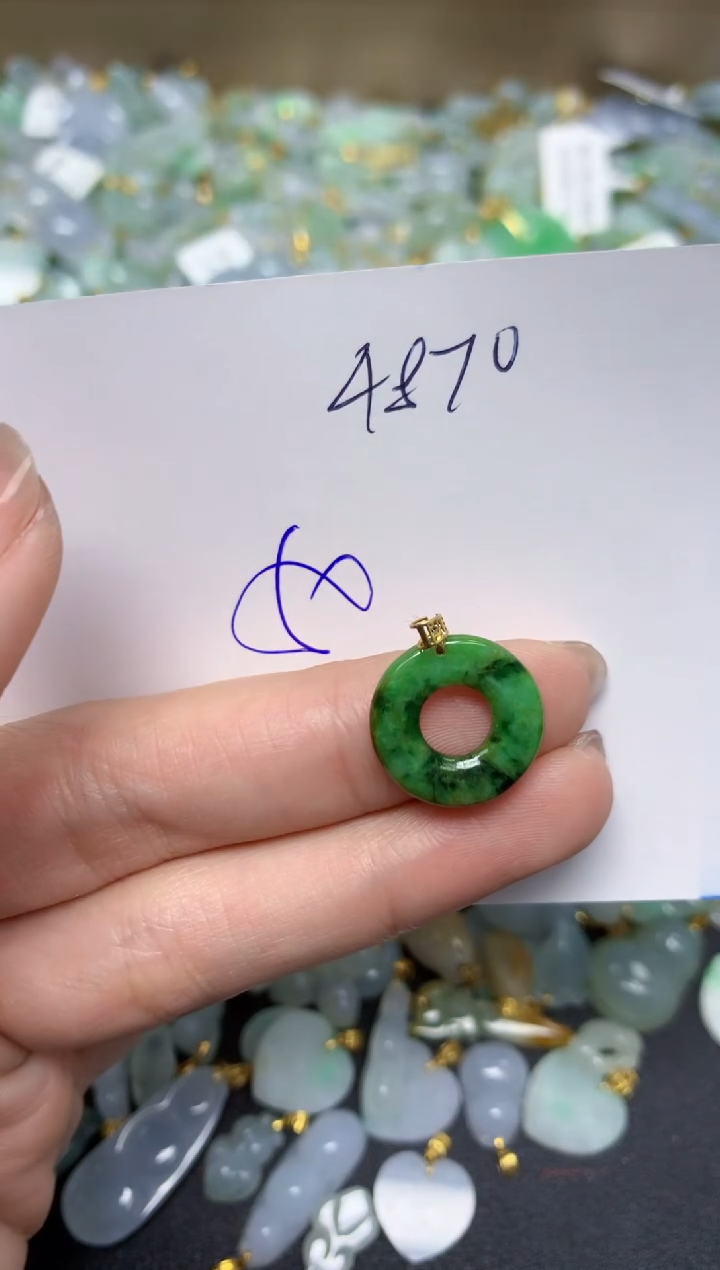 【闪购商品】翡翠颈饰18K金镶嵌 天然翡翠A货