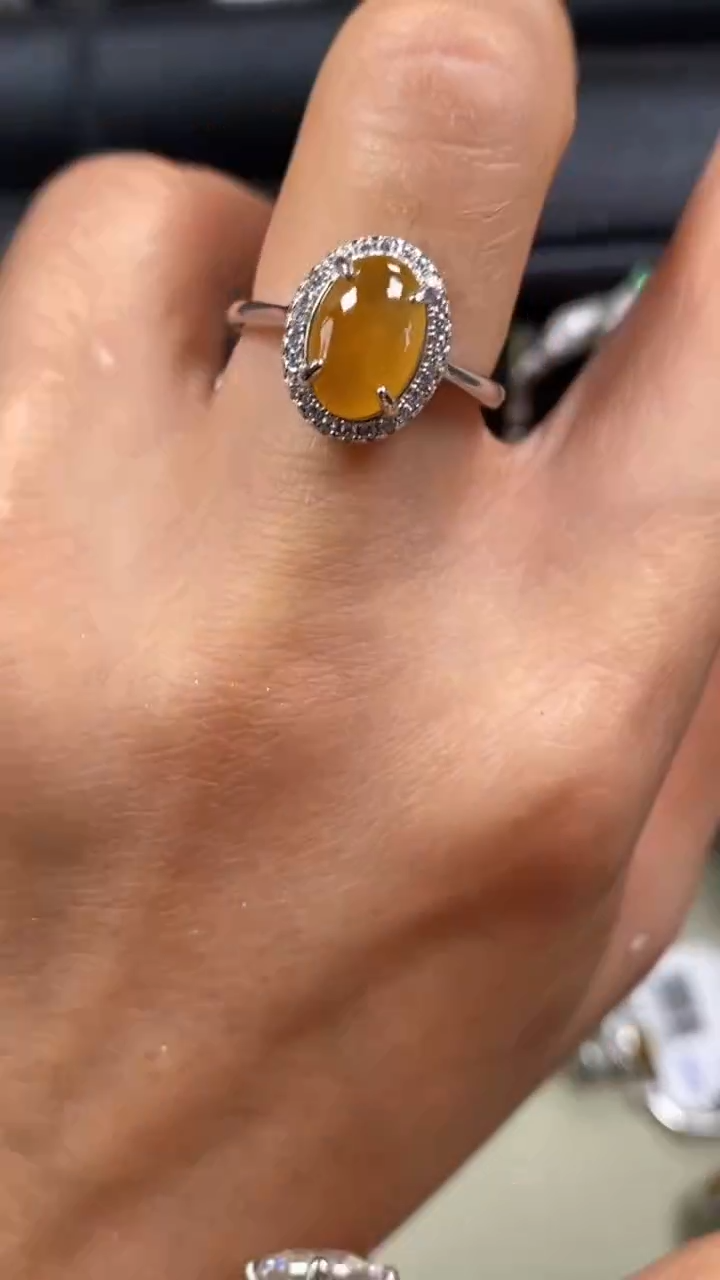 【闪购商品】翡翠戒指银S925镶嵌6915