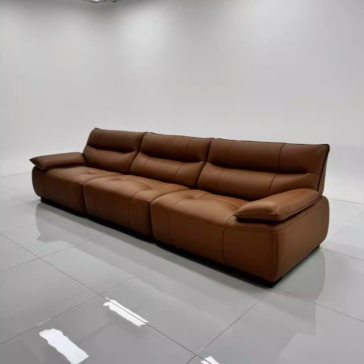 【传承系列】网红爆款意式极简帆船黑天鹅沙发直排客厅沙发半青全皮