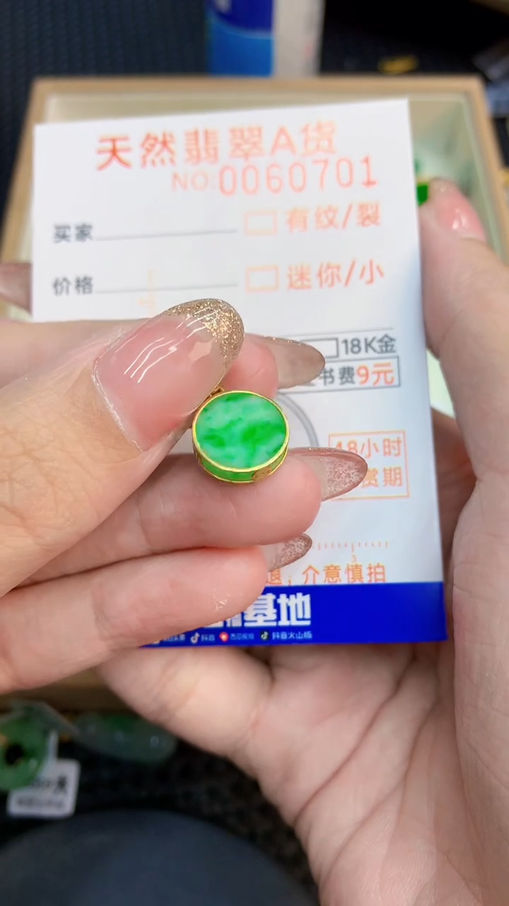 翡翠18K金镶嵌颈饰            8