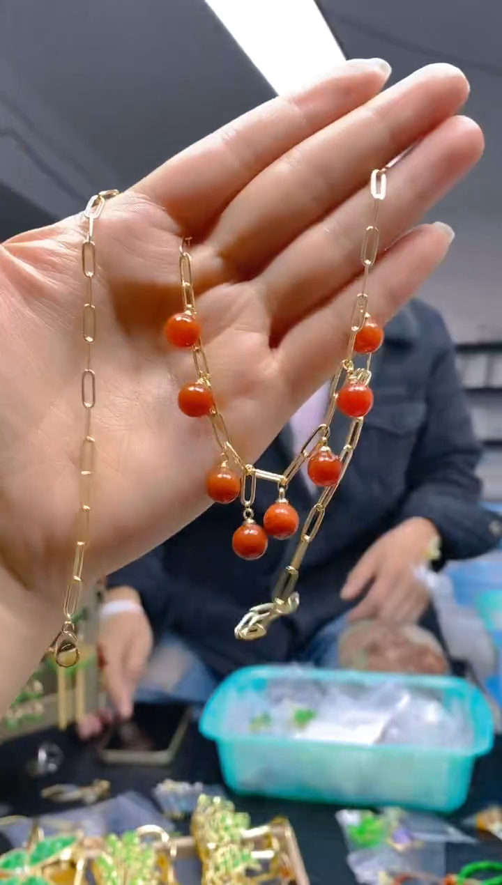 【闪购商品】翡翠耳饰合金0163翡翠锁骨链