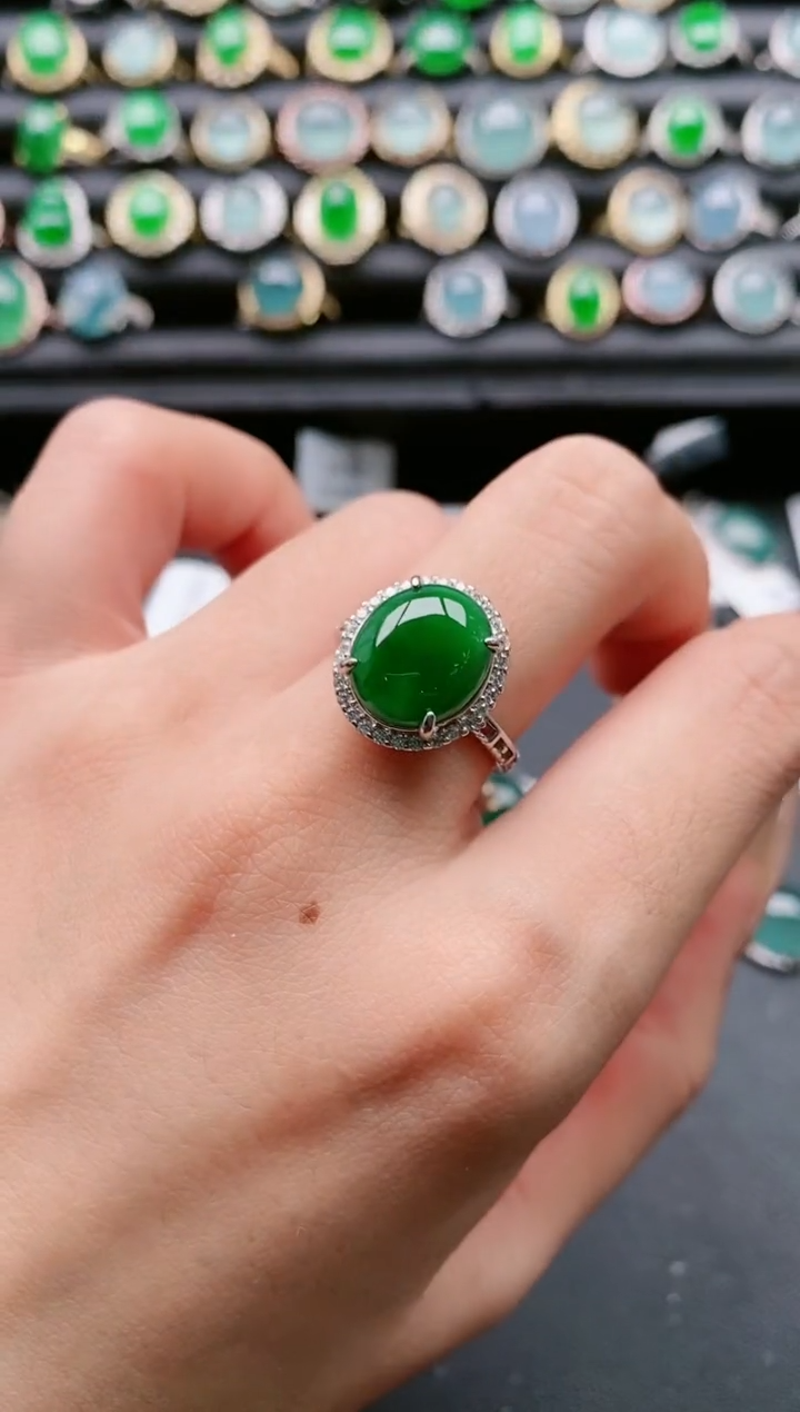 【闪购商品】翡翠戒指银S925镶嵌111111