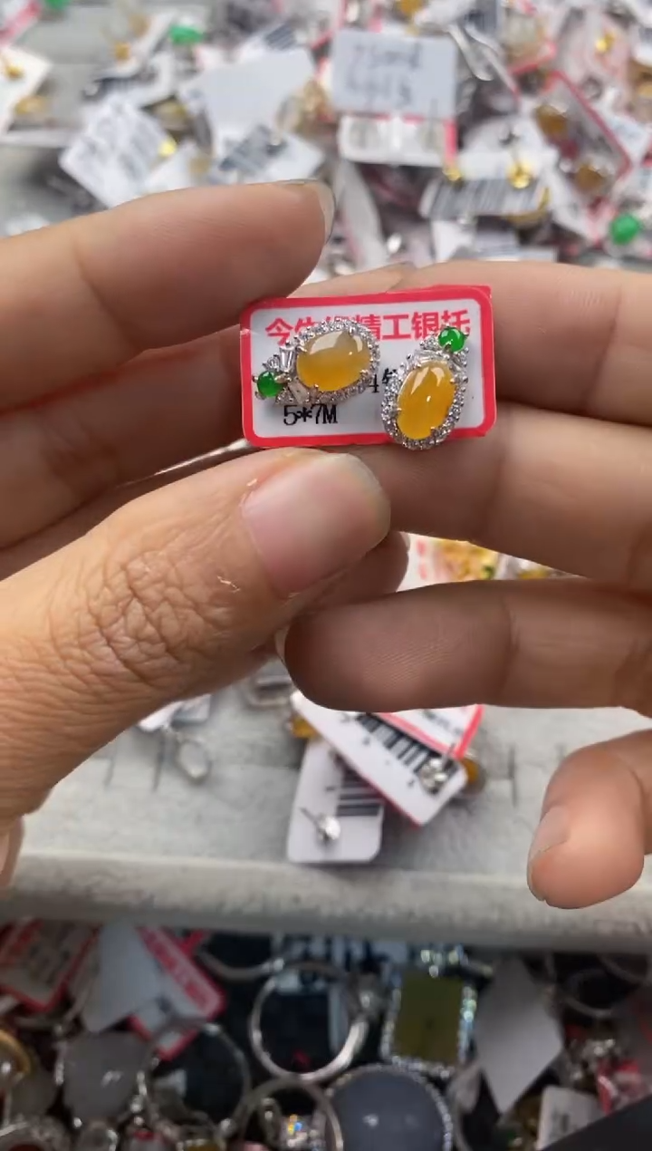 银S925镶嵌戒指翡翠1010---3