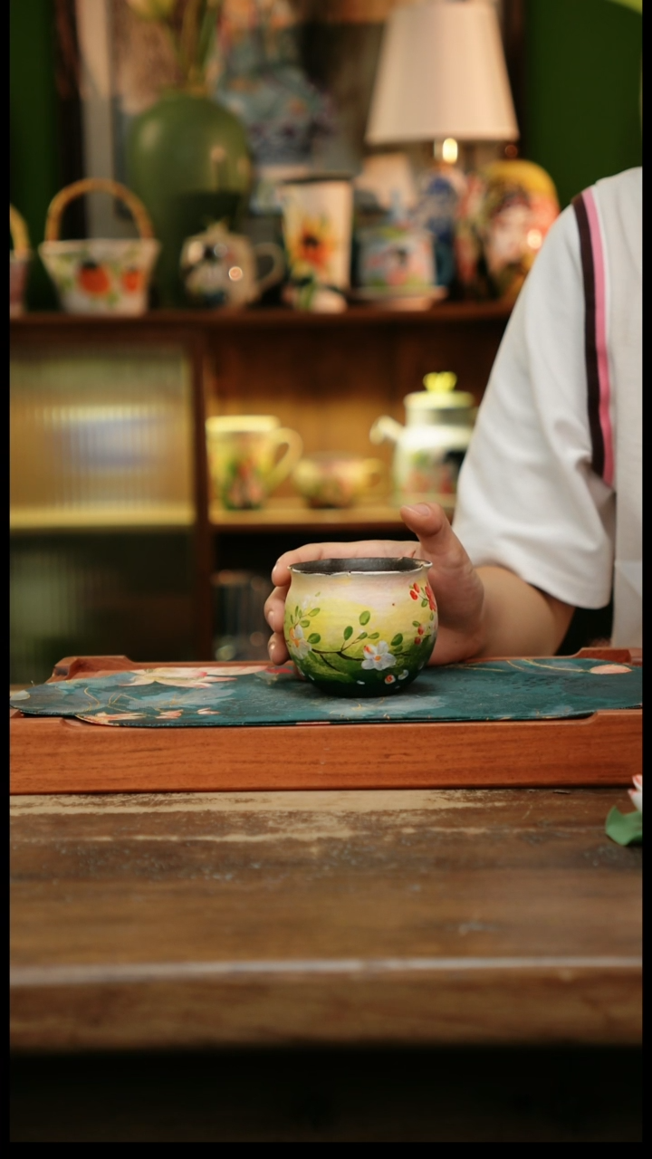 瓷片景德镇纯手工釉下彩精品茶具