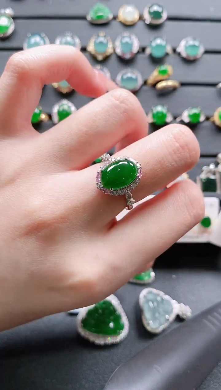 【闪购商品】翡翠戒指银S925镶嵌11111111