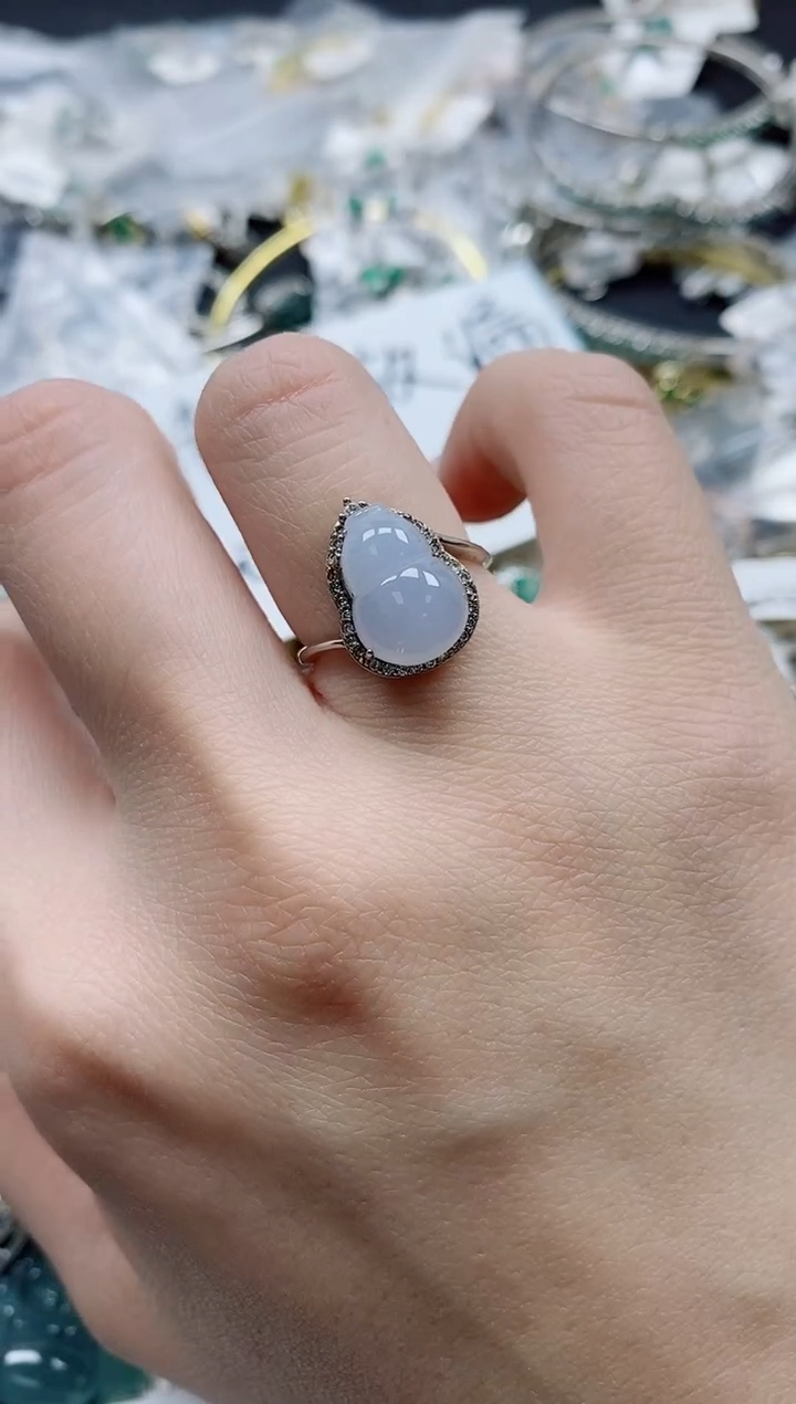 【闪购商品】翡翠戒指银S925镶嵌天然翡翠