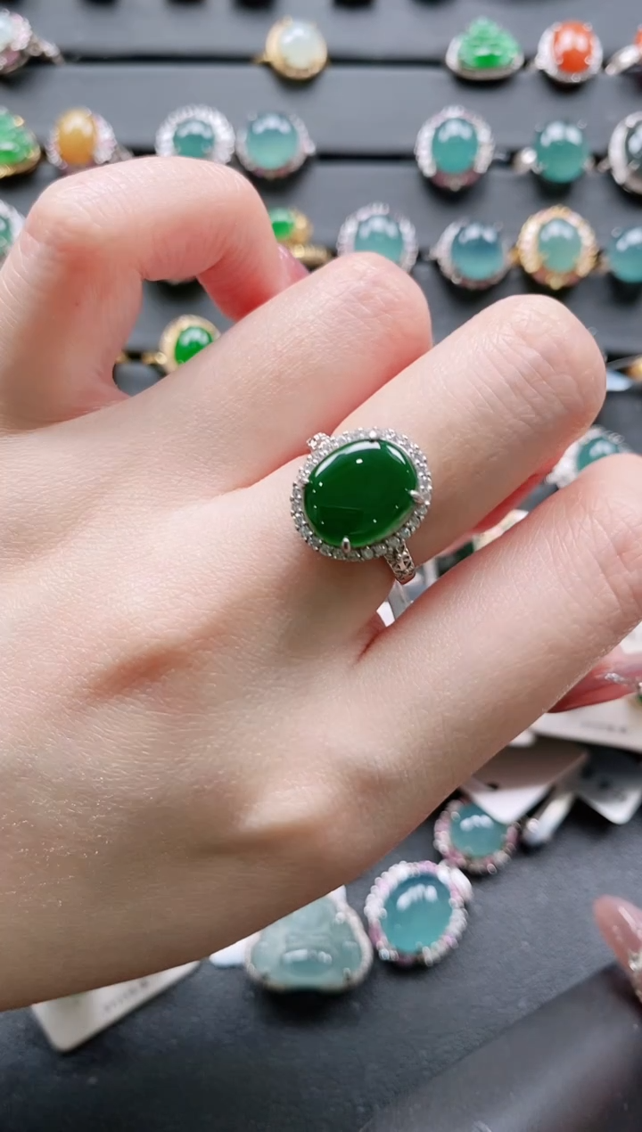 【闪购商品】翡翠戒指银S925镶嵌11111111