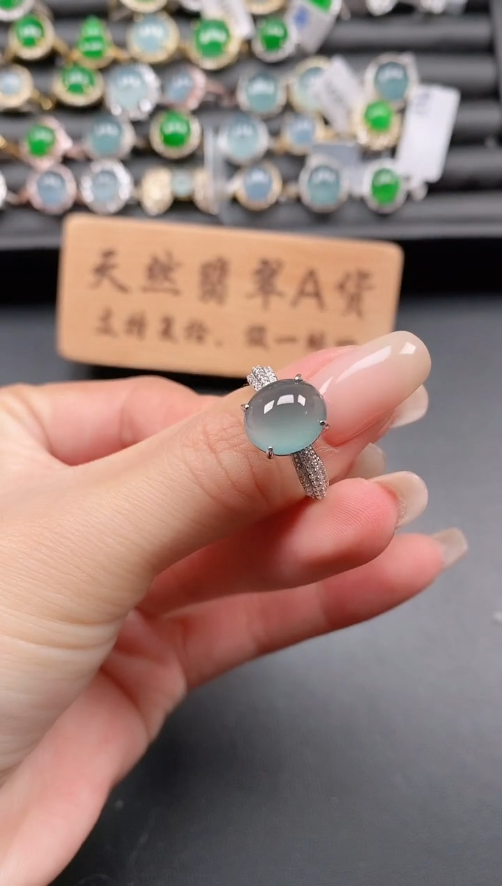 银S925镶嵌戒指翡翠11111111