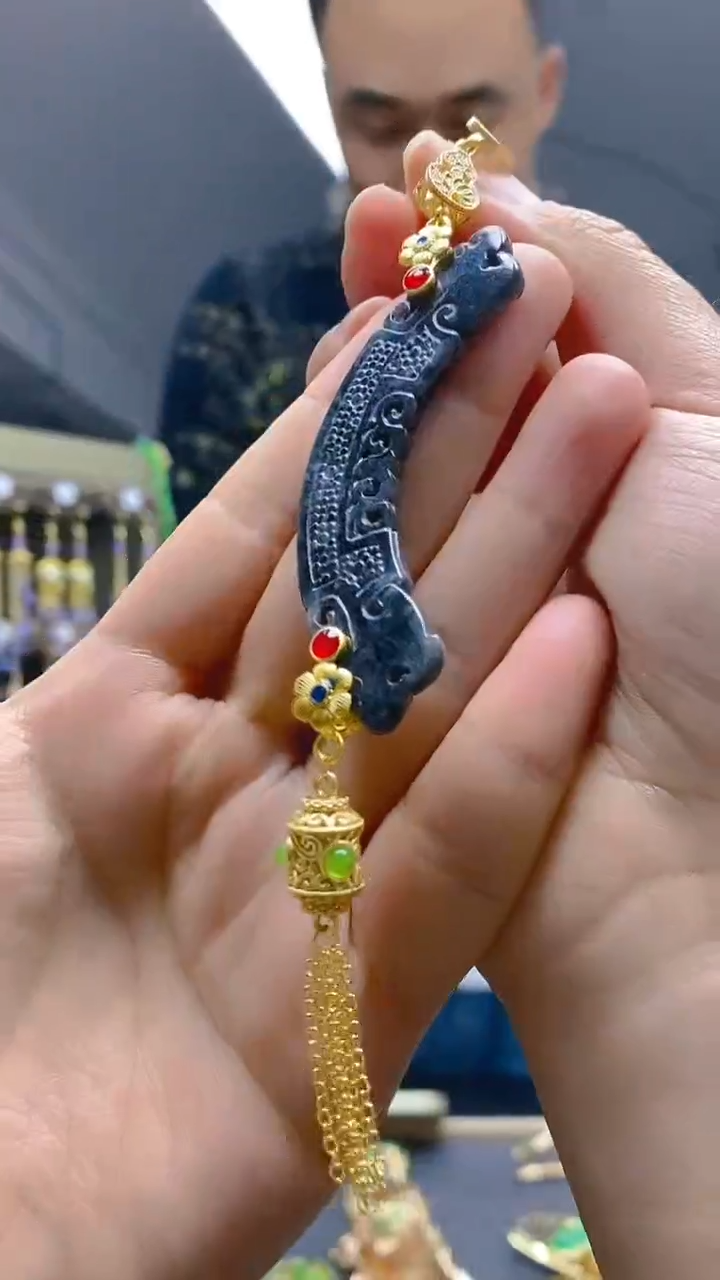 【闪购商品】翡翠耳饰合金0279翡翠压襟