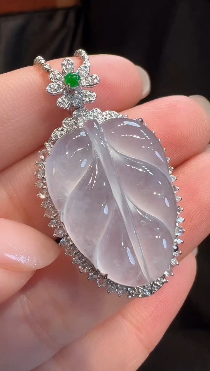 吊坠(不含链)18K金镶嵌翡翠AL6