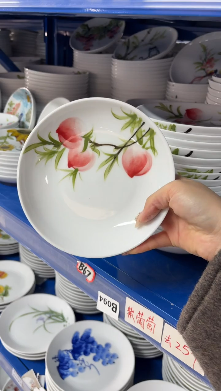 瓷片景德镇高温陶瓷食品级手绘釉中彩-浅盘