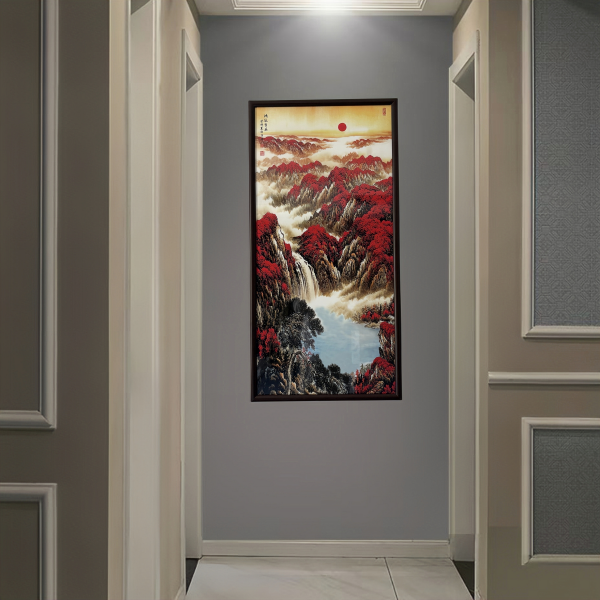 A15《鸿运当头》110*55中式装饰画木框玄关书房茶室客厅挂画