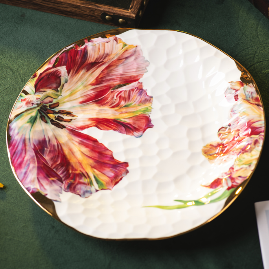 【奇居巍】航空瓷描金家用汤盘菜盘遇见美好10寸盘 1个装