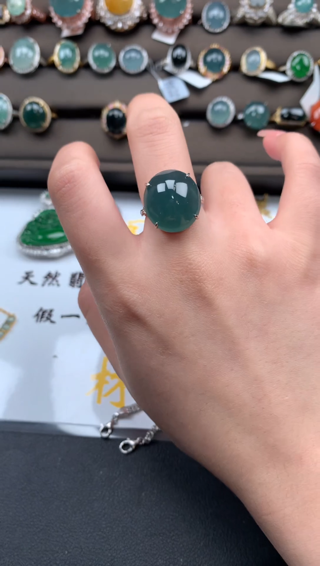 【闪购商品】翡翠戒指银S925镶嵌51241