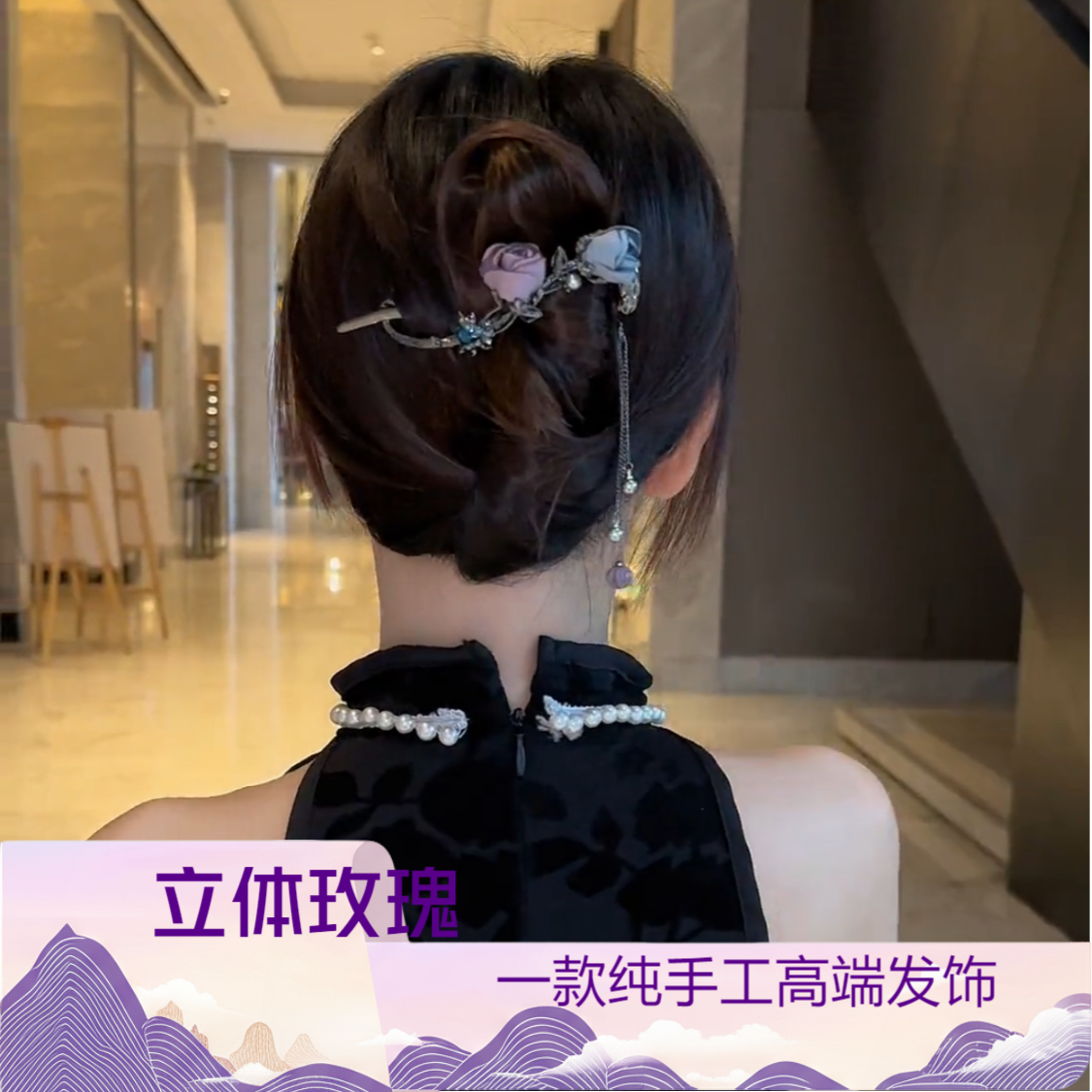 彬妮奢顶夹风发卡日韩女发夹头饰轻奢复古发饰扭扭夹头花香蕉夹商品图