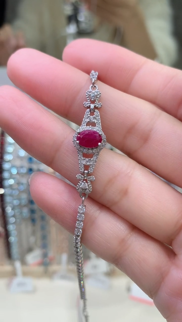 【闪购商品】红宝石手链银S925镶嵌41-1  