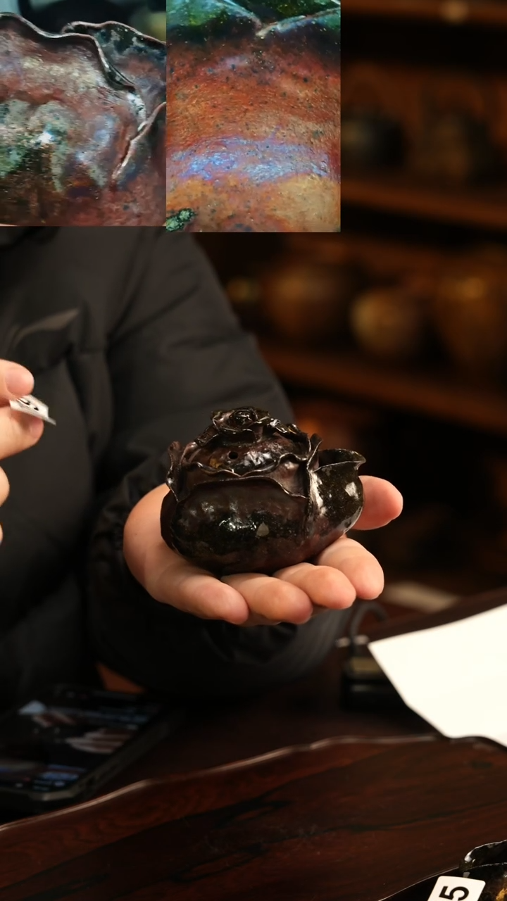 【闪购商品】杯59北山老师柴烧紫砂暗夜玫瑰