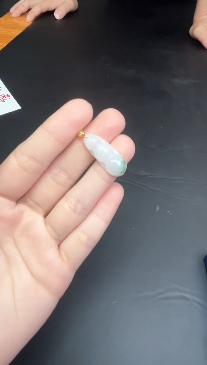 【闪购商品】翡翠吊坠(不含链)18K金镶嵌福豆@CMT1661-3