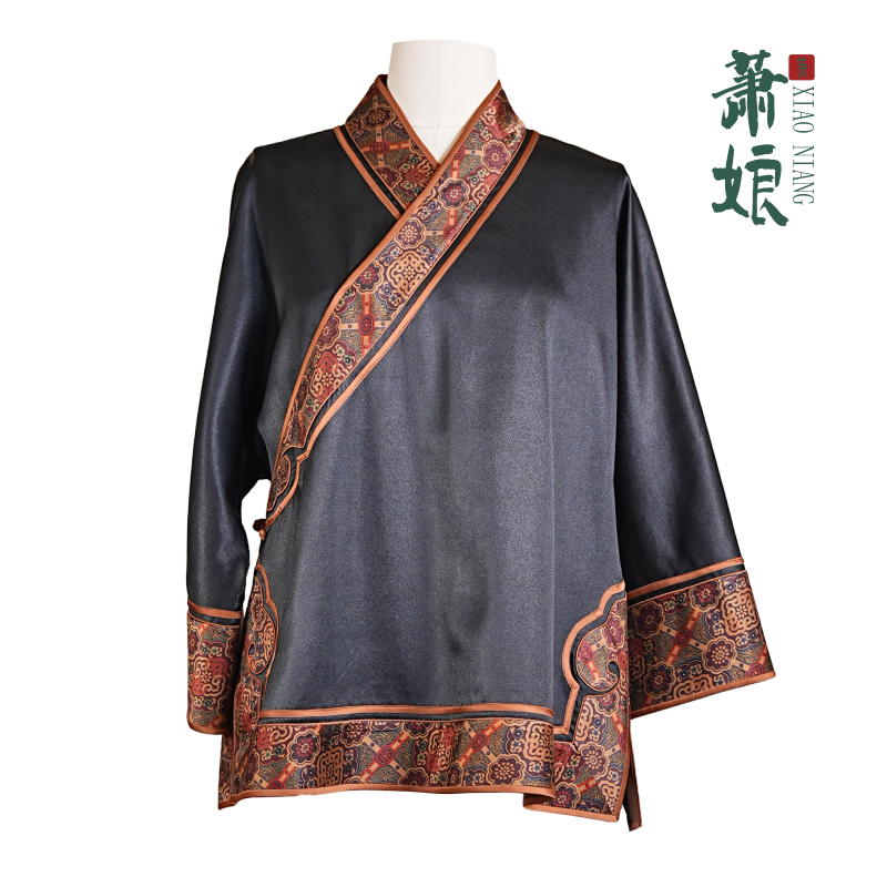 萧娘【知音】皮子缎香云纱新中式桑蚕丝长袖百搭中国风外套2167