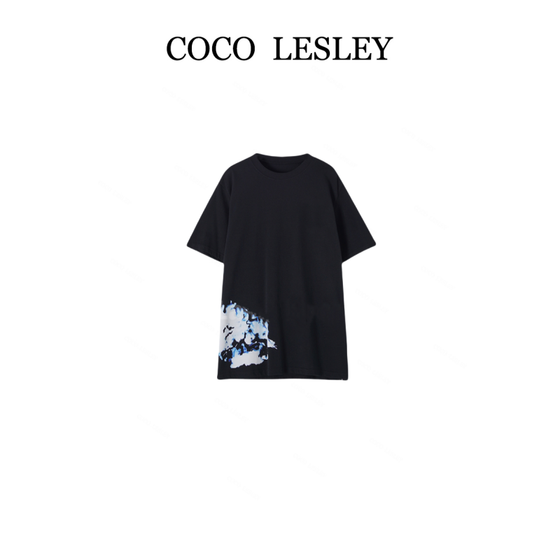 COCO LESLEY 夏季百搭情侣圆领短袖T恤6014