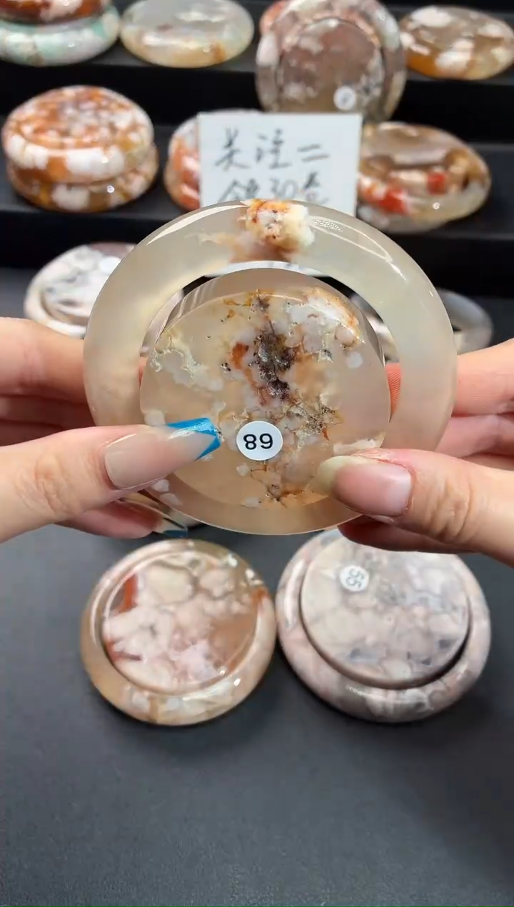 手镯玛瑙/玉髓未镶嵌石英质玉57圈56/57带(赠送镯心)