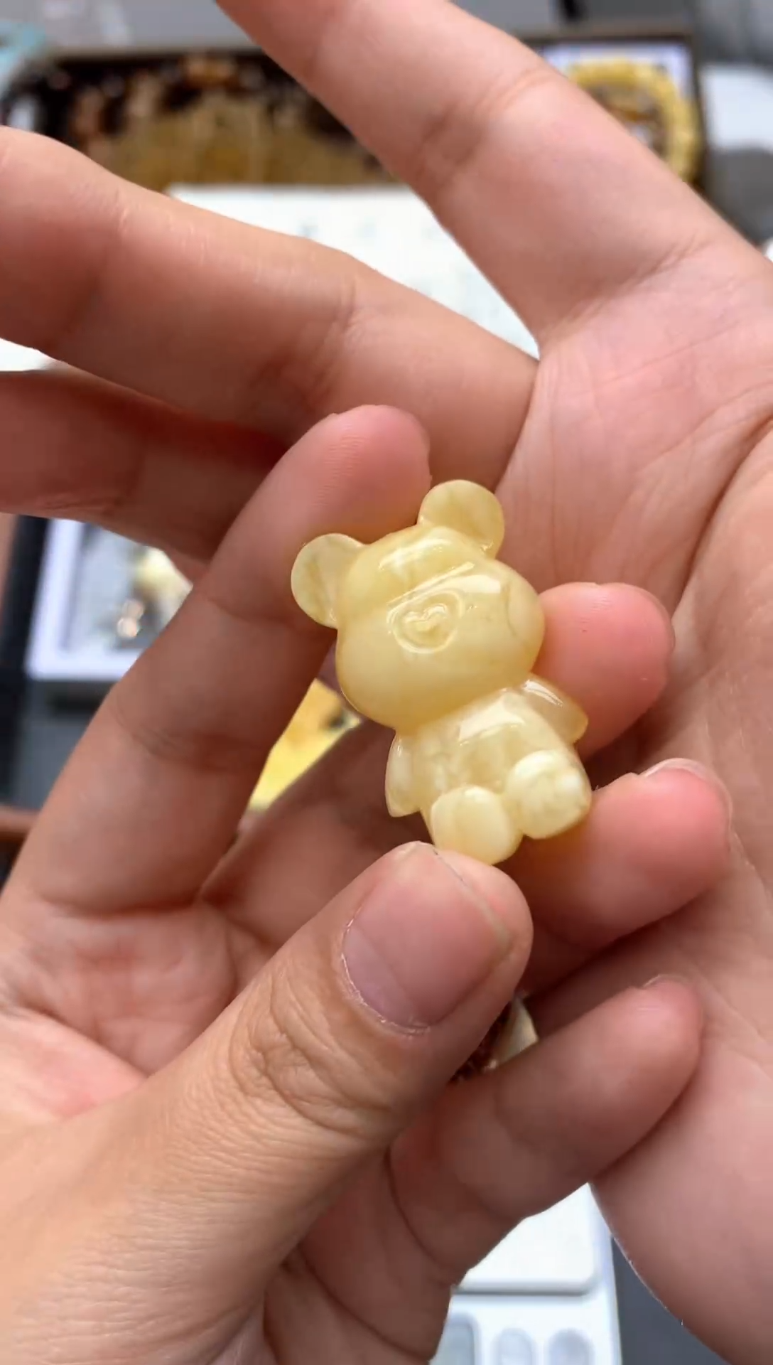 【闪购商品】琥珀珠宝奇石未镶嵌100琥珀蜜蜡花粉小坑
