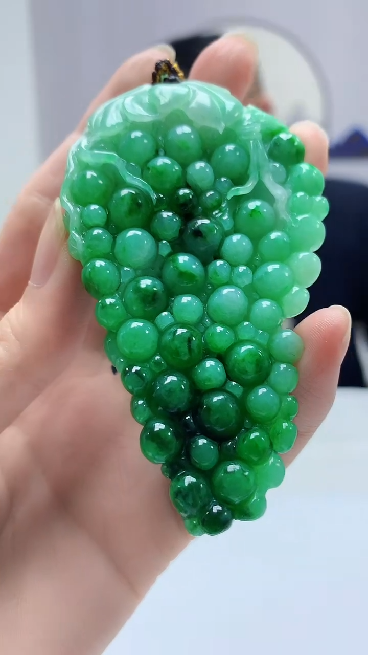 【闪购商品】定制翡翠未镶嵌4969zm-毛货挂件葡萄112