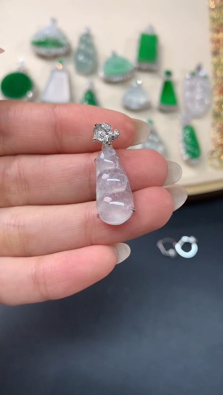 【闪购商品】翡翠吊坠(不含链)18K金镶嵌A257|2800