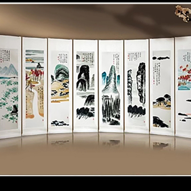 橱窗展示用复刻白石版国画作品