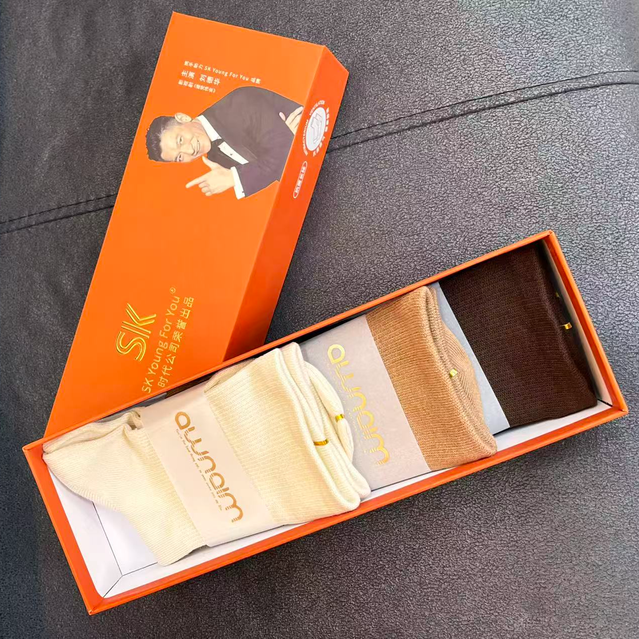 ROUHAN春秋款三双装防臭吸汗中筒袜加厚款百搭长袜女袜