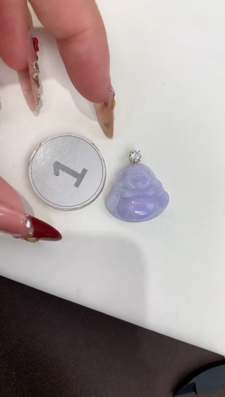 颈饰18K金镶嵌翡翠天然缅甸a货翡翠