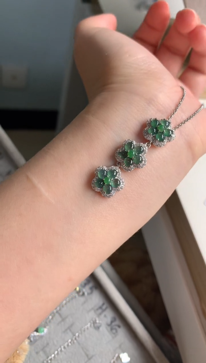 银S925镶嵌戒指翡翠项链6