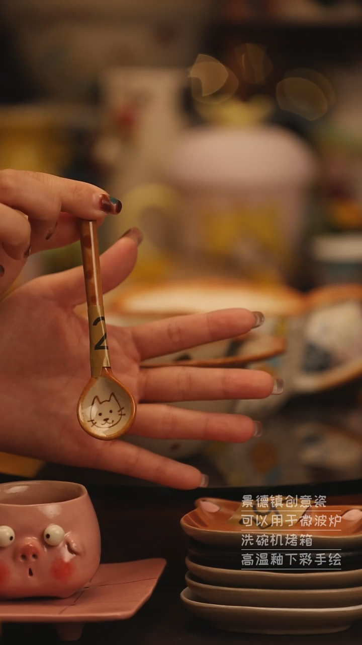 陶瓷景德镇可爱陶瓷釉下彩绘设计师款