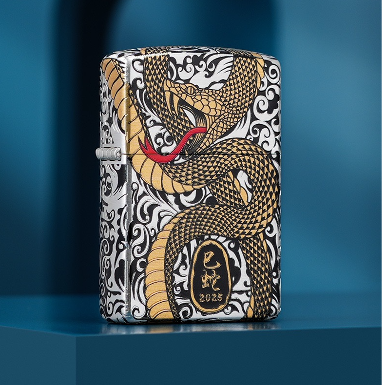 9单换的火火【蛇年纪念版】ZORRO二代金蛇献瑞限量版防风煤油打火机