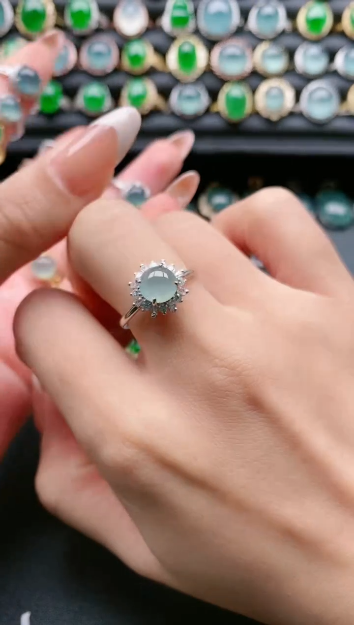 【闪购商品】翡翠戒指银S925镶嵌111111111