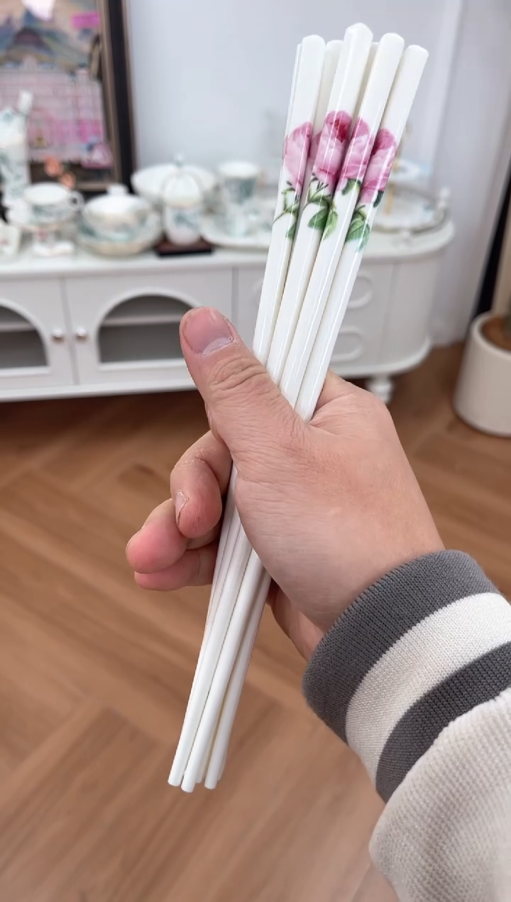 【闪购商品】碗圣心玫瑰筷子5双