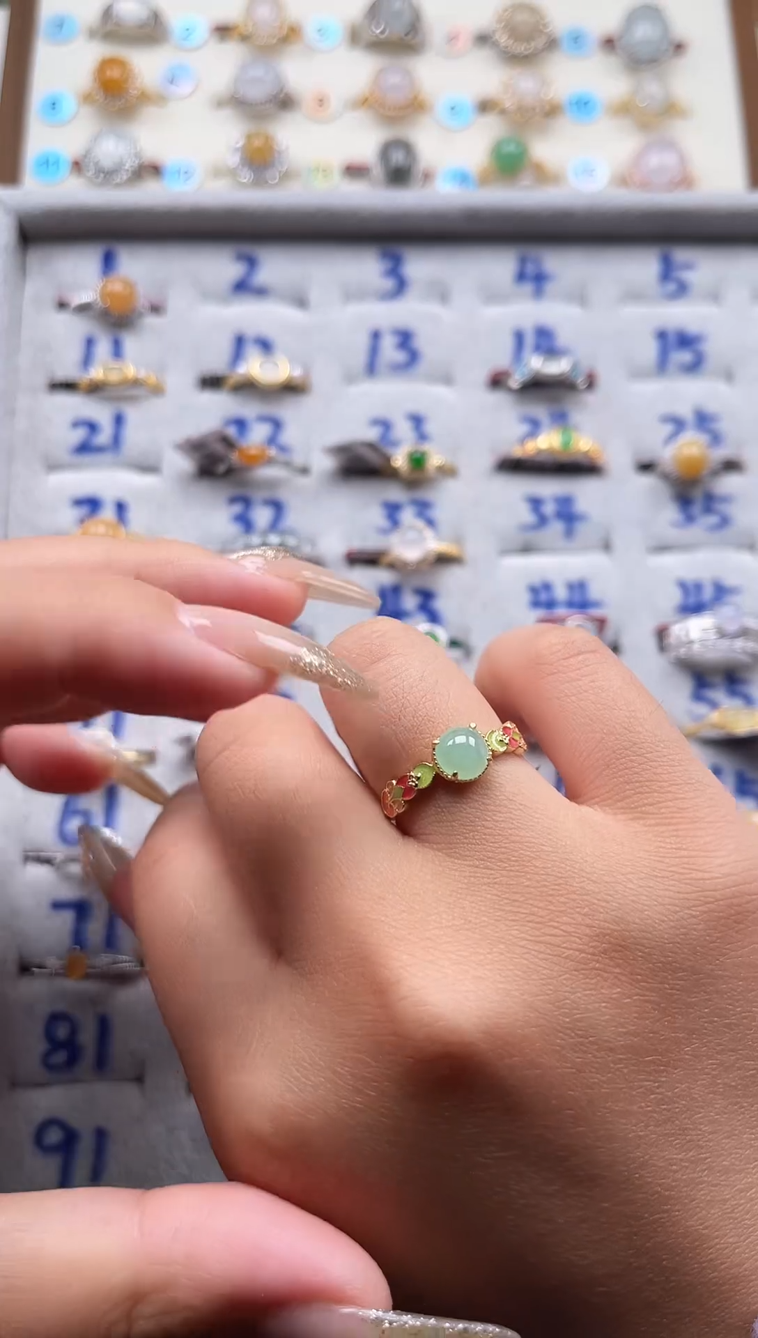 【闪购商品】翡翠戒指银S925镶嵌天然A货翡翠戒指