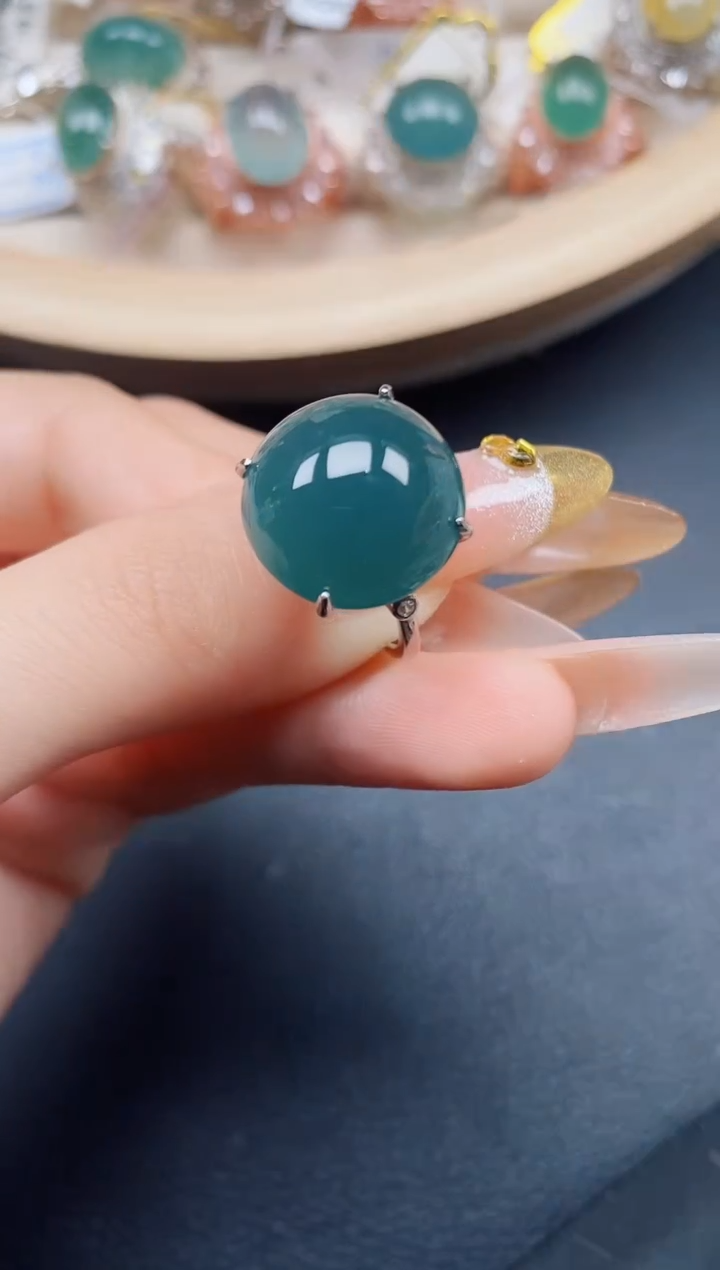 【闪购商品】翡翠戒指银S925镶嵌翡翠