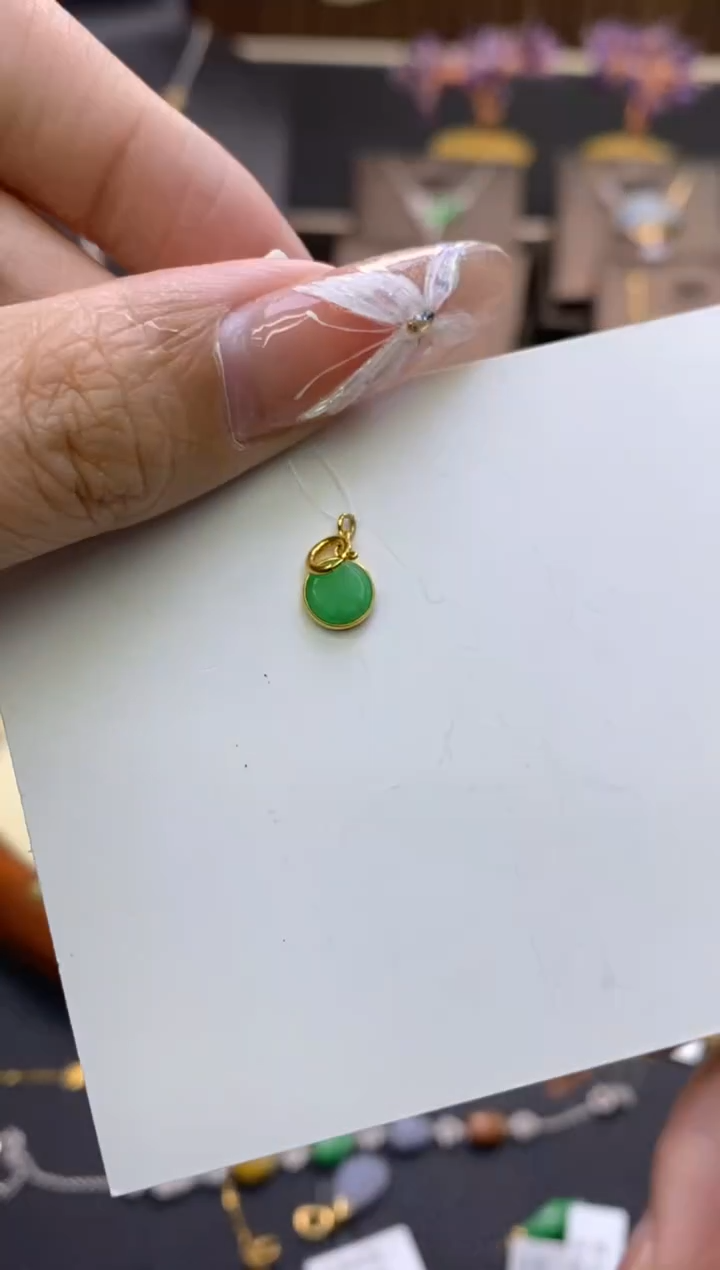 【闪购商品】翡翠颈饰18K金镶嵌净货12340