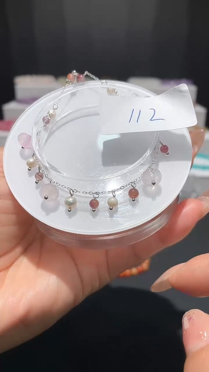 烟晶手链银S925镶嵌喜欢拍