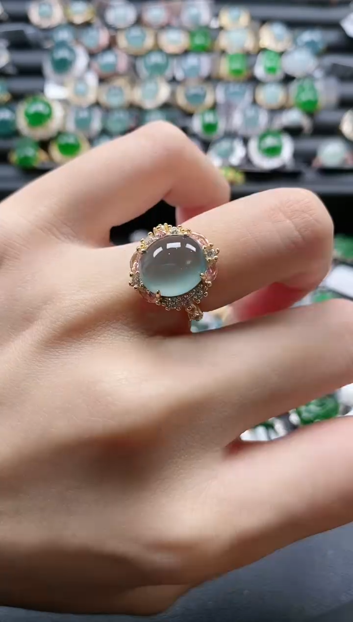 【闪购商品】翡翠戒指银S925镶嵌51151