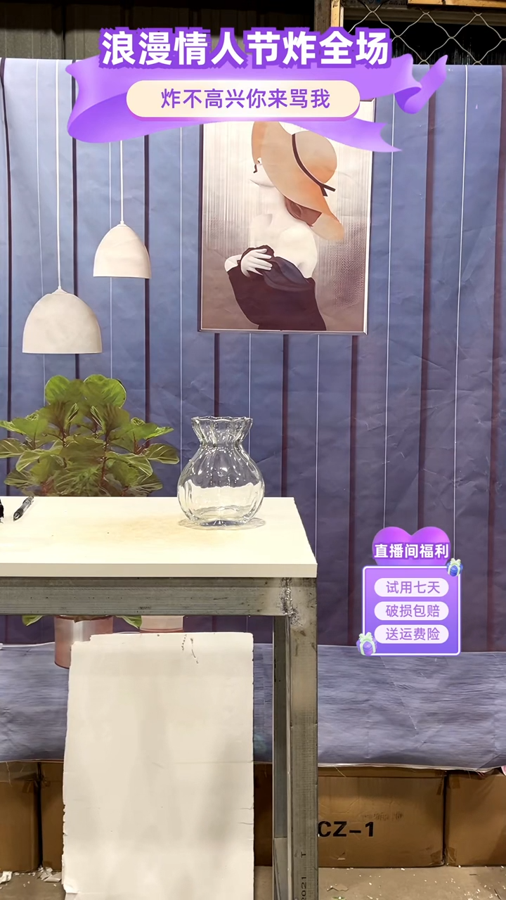 【闪购商品】玻璃Y173透明色钱袋子16高