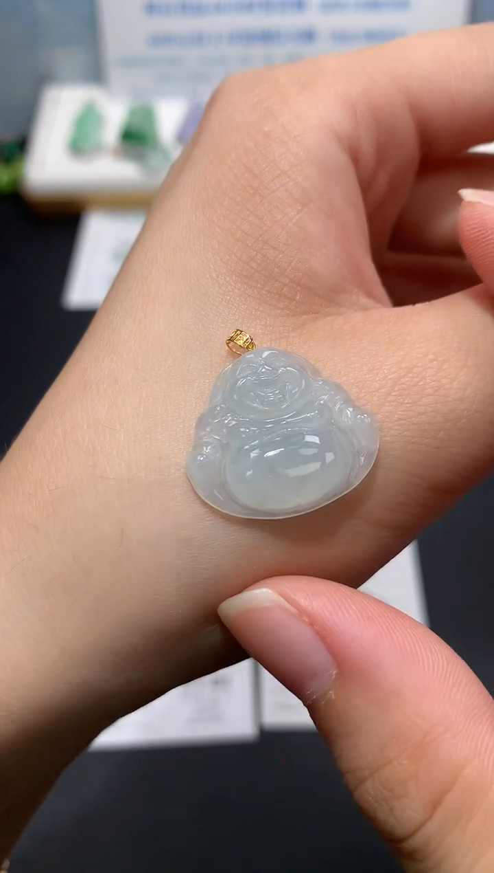 翡翠18K金镶嵌颈饰模式推广期48小时鉴赏期