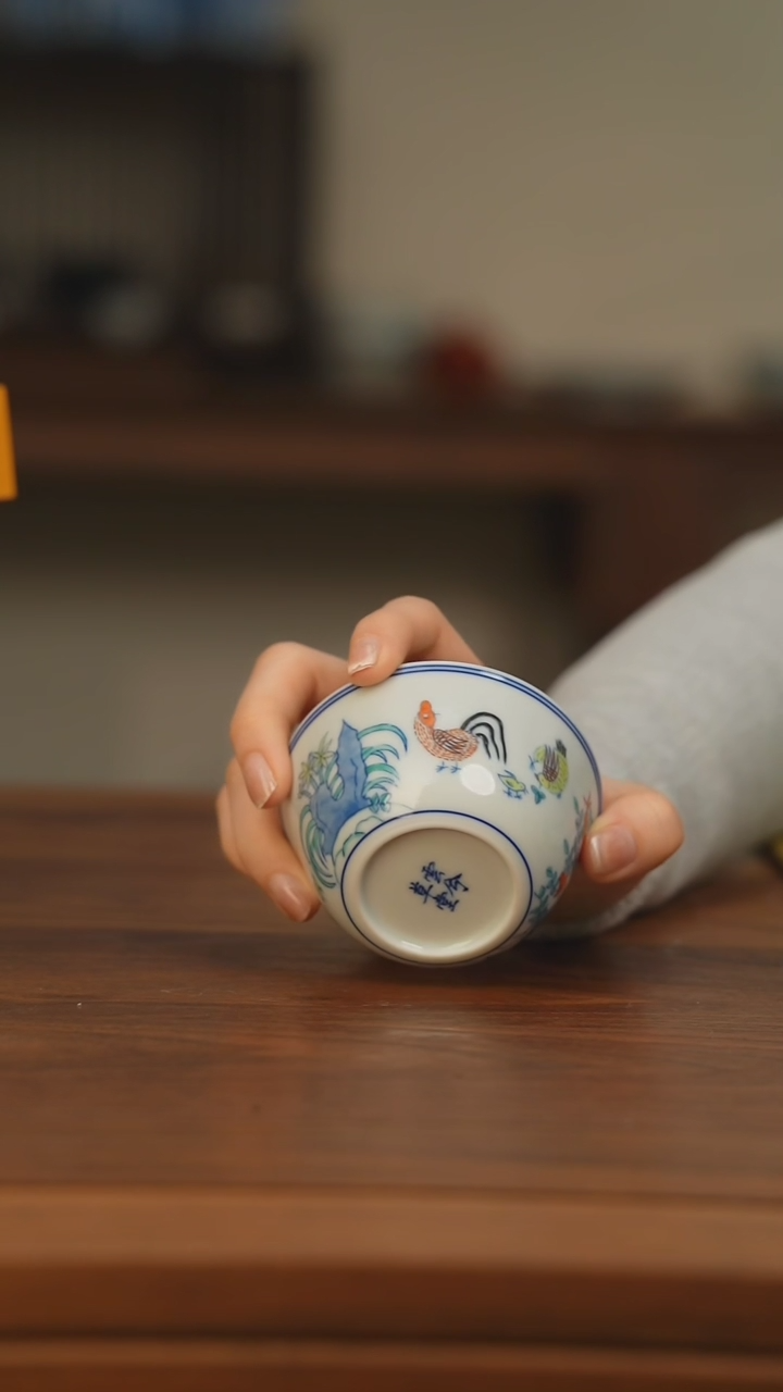 【闪购商品】仿明成化鸡缸杯杯