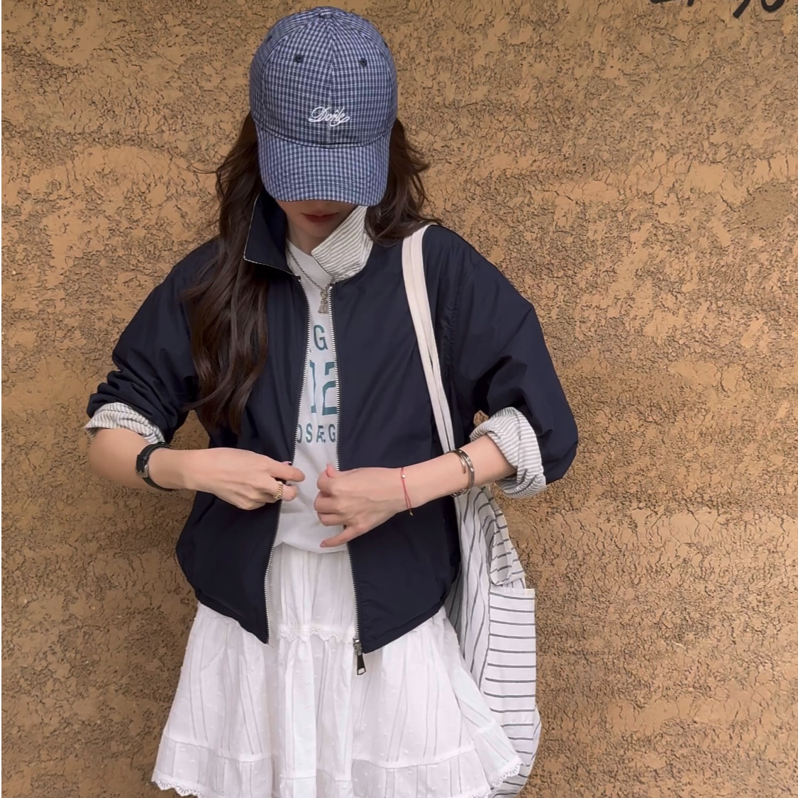 AIMURSE 【简义】小众设计师 双面穿拉链款百搭休闲短外套 AM6567