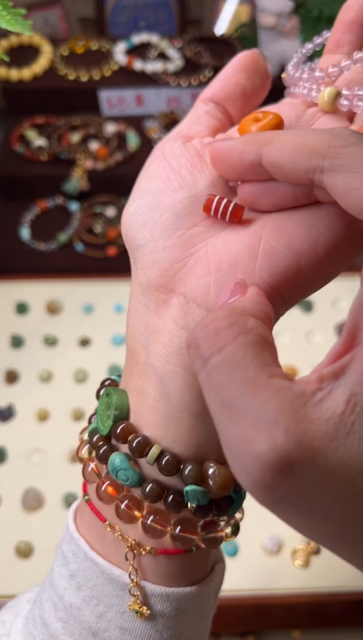 红纹桶珠古珠单颗裸石